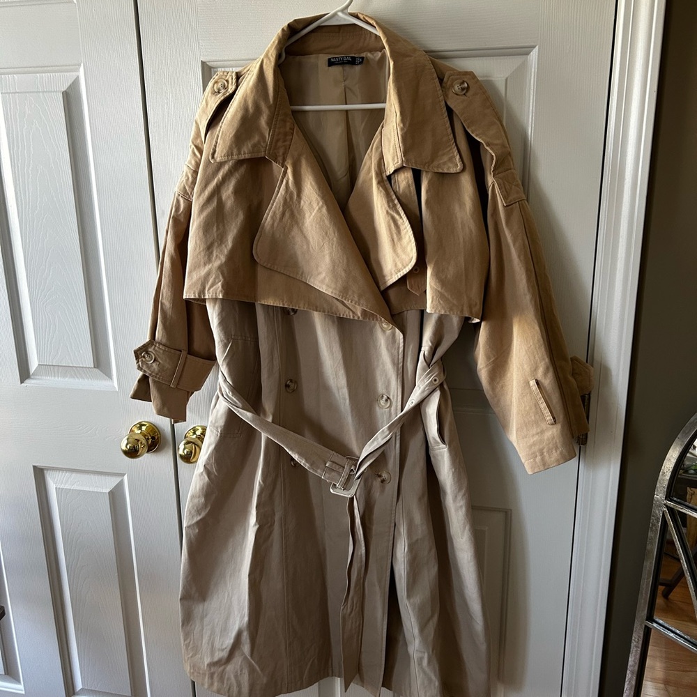 Nasty Gal Beige Trench Coat with Belt